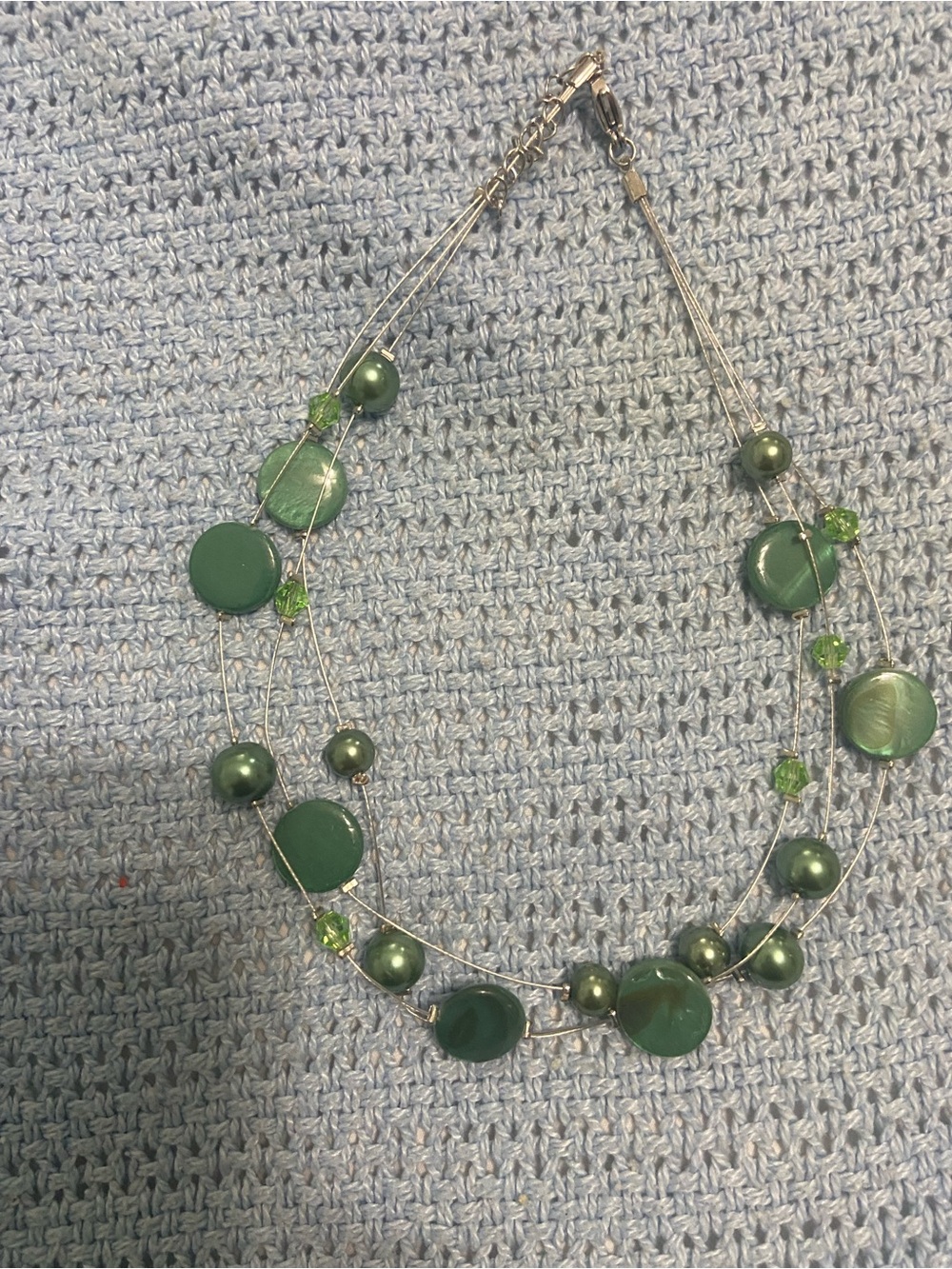 & Other Stories Green Multi-Strand Beaded Necklace